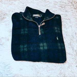 Vintage Polo Ralph Lauren Fleece Plaid Quarter Zip